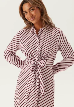 BUBBLEROOM Raidalliset Mekot|Kukkakuosiset Ja Kuviolliset Mekot*Tie Detail Shirt Dress