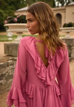 Bubbleroom Occasion Röyhelömekot|Pitkähihaiset Mekot*Trumpet Sleeve Frill Short Dress