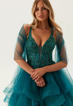 Christian Koehlert Iltapuvut|Maximekot*Tulle Frill Evening Dress with Lacing