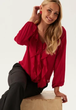 VILA Tunikat Ja Puserot|Rennot Puserot Ja Paidat*Viane L/S V-NECK FRILL TOP V-N