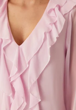 VILA Yksiväriset Puserot Ja Paidat|Röyhelöpuserot*Viane L/S V-NECK FRILL TOP V-N