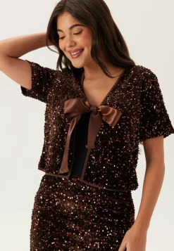 VILA Juhlasetit|Glittertopit*Vibelieve S/S TIE SEQUINS TOP