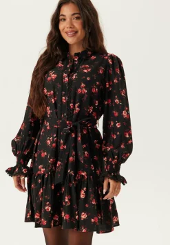 VILA Kukkakuosiset Ja Kuviolliset Mekot|Puhvihihalliset Mekot*Viclo Rose Ls Shirt Dress