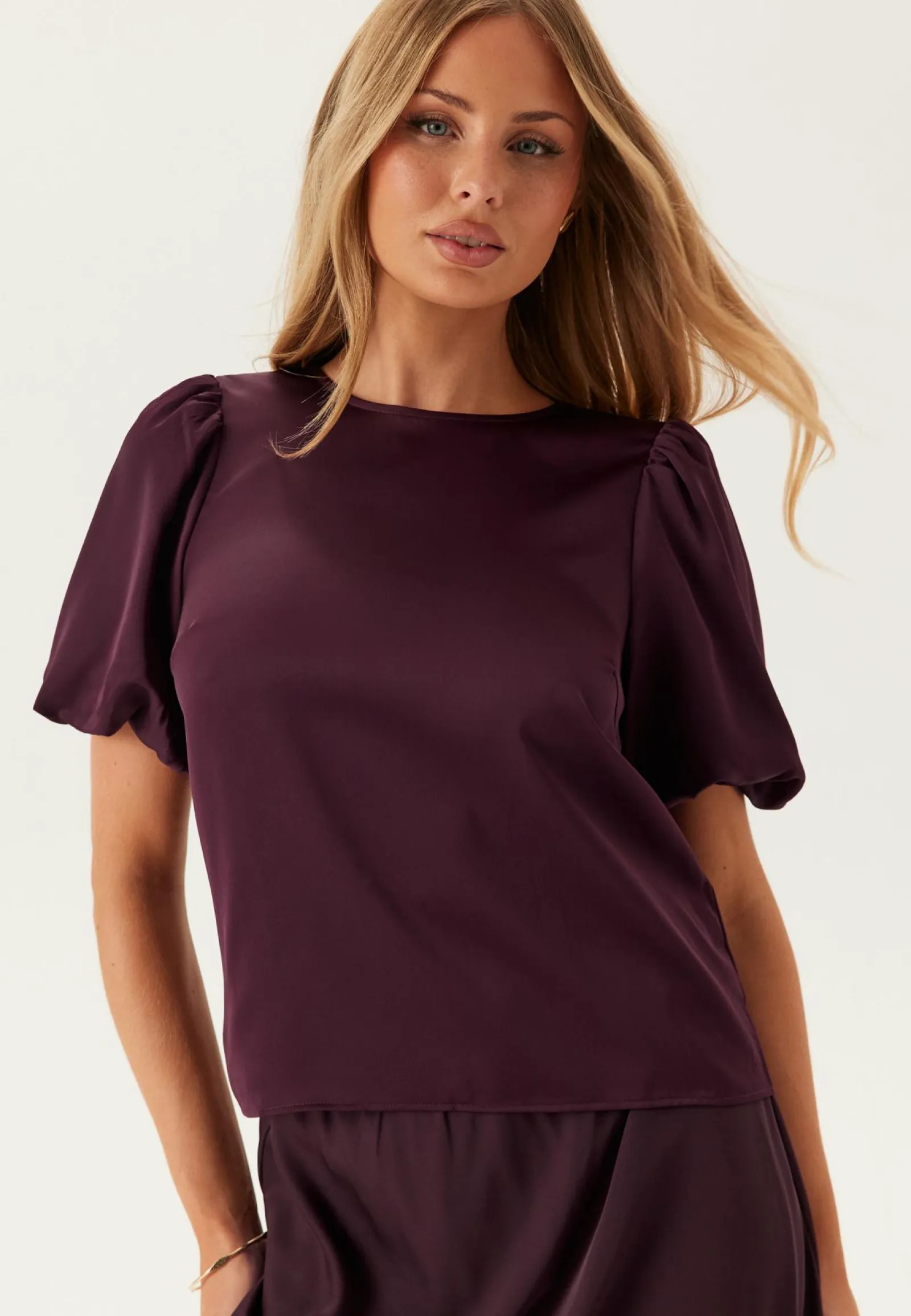 VILA Rennot Topit*Viellette 2/4 SATIN PUFF TOP S