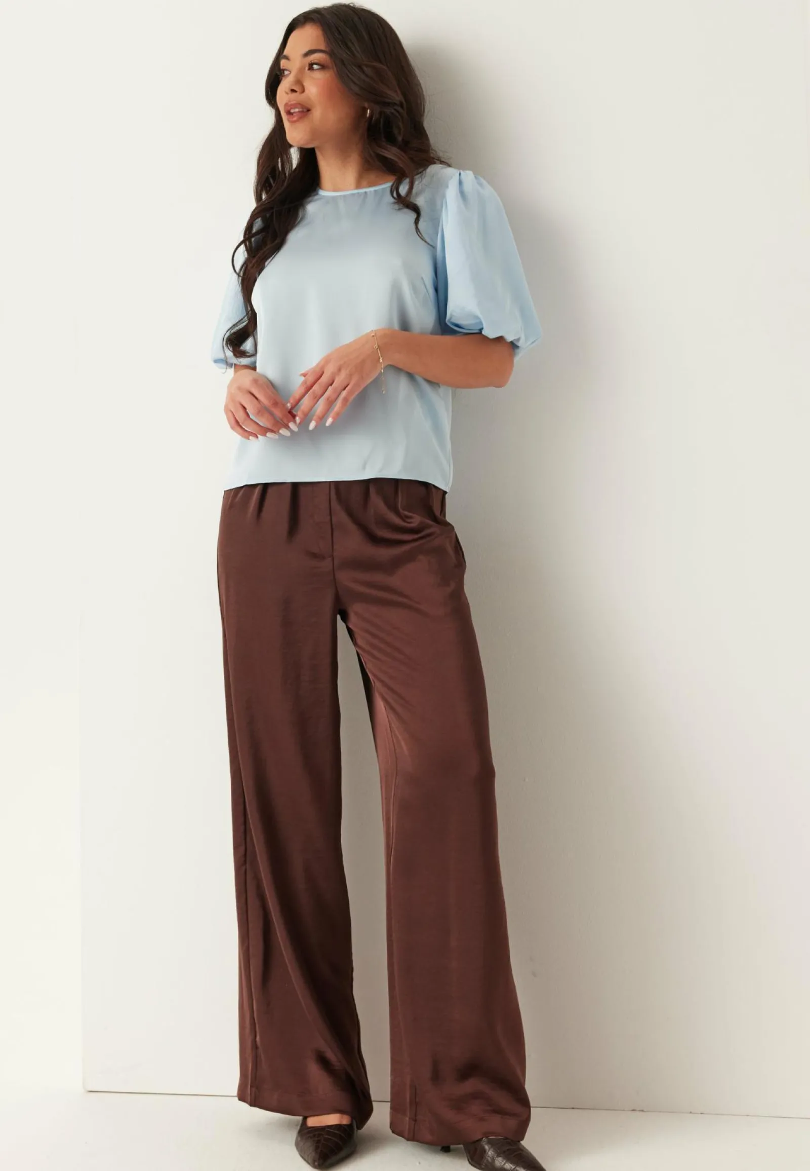 VILA Yksiväriset Puserot Ja Paidat|Tunikat Ja Puserot*Viellette 2/4 SATIN PUFF TOP S