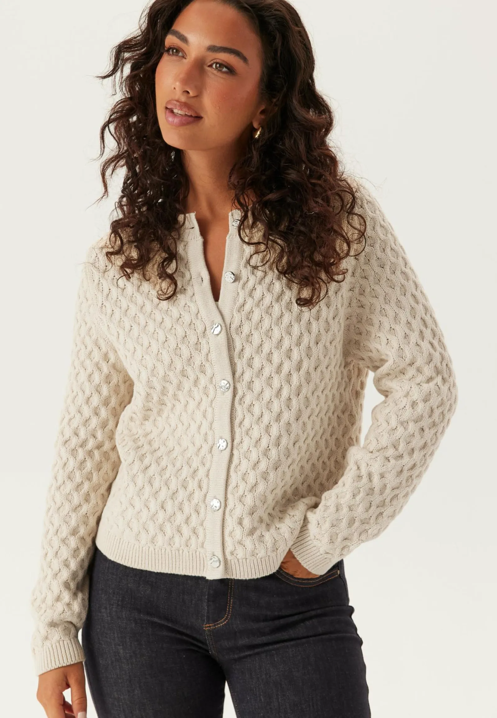 VILA Neuletakit Ja Neuleet|Neuletakit*Vikali L/S O-NECK KNIT BUTTON