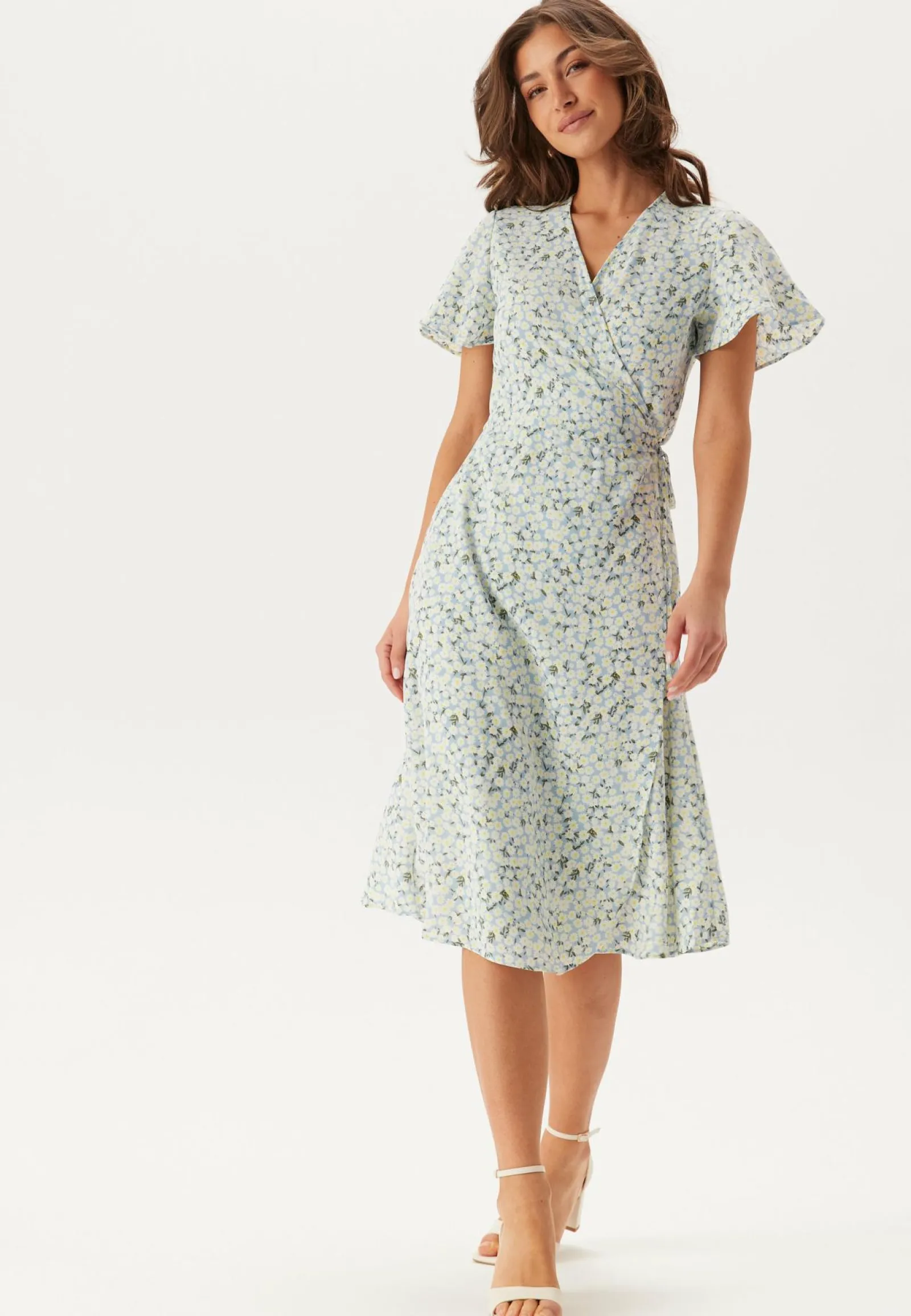 VILA Kukkakuosiset Ja Kuviolliset Mekot|Kietaisumekot*Vilovie S/S Wrap Midi Dress