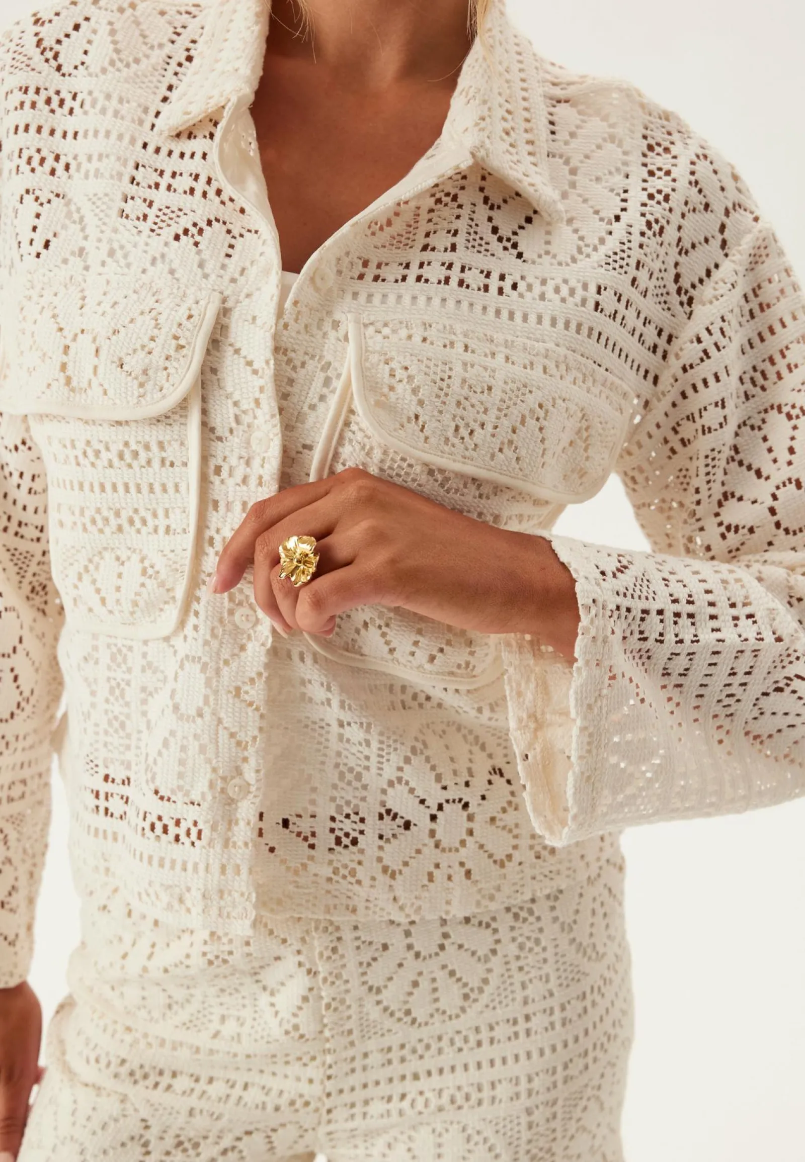 VILA Neuletakit Ja Neuleet*Vimerinda Crochet L/S CARDIGAN