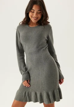 VILA Pitkähihaiset Mekot|Minimekot*Vinorthy O-neck L/S FRILL KNIT