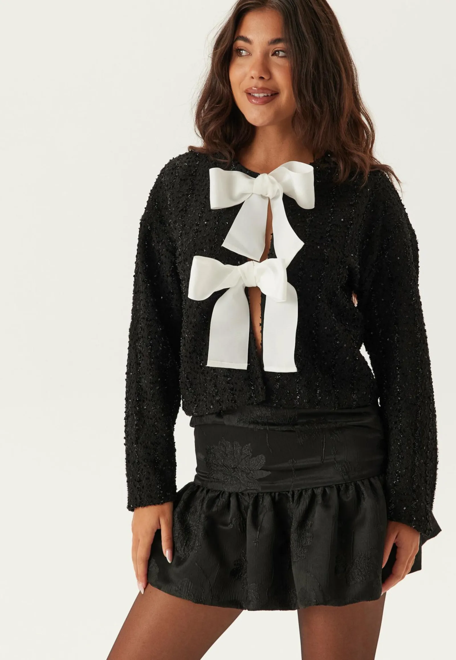 VILA Neuletakit Ja Neuleet|Glittertopit*Viotta L/S BOW CARDIGAN