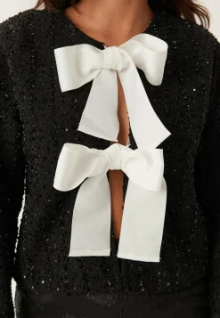 VILA Neuletakit Ja Neuleet|Glittertopit*Viotta L/S BOW CARDIGAN