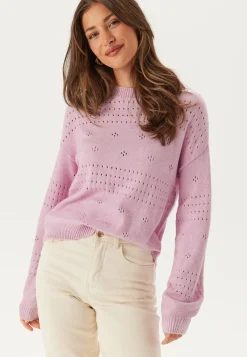 VILA Neuletopit|Neuletopit*Viril L/S O-Neck Pointelle Knit