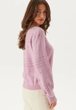 VILA Neuletopit|Neuletopit*Viril L/S O-Neck Pointelle Knit