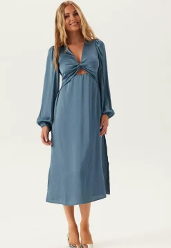 VILA Juhlamekot|Puhvihihalliset Mekot*Vischasta L/S CUT OUT MIDI DRESS