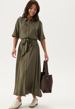 Happy Holly Juhlamekot|Paitamekot*Viscose Belted Shirt Dress