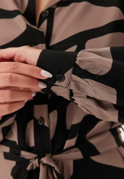 Happy Holly Kukkakuosiset Ja Kuviolliset Mekot|Pitkähihaiset Mekot*Viscose Flounce Shirt Dress