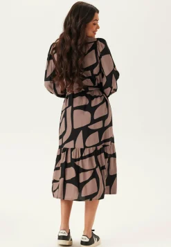 Happy Holly Kukkakuosiset Ja Kuviolliset Mekot|Pitkähihaiset Mekot*Viscose Flounce Shirt Dress