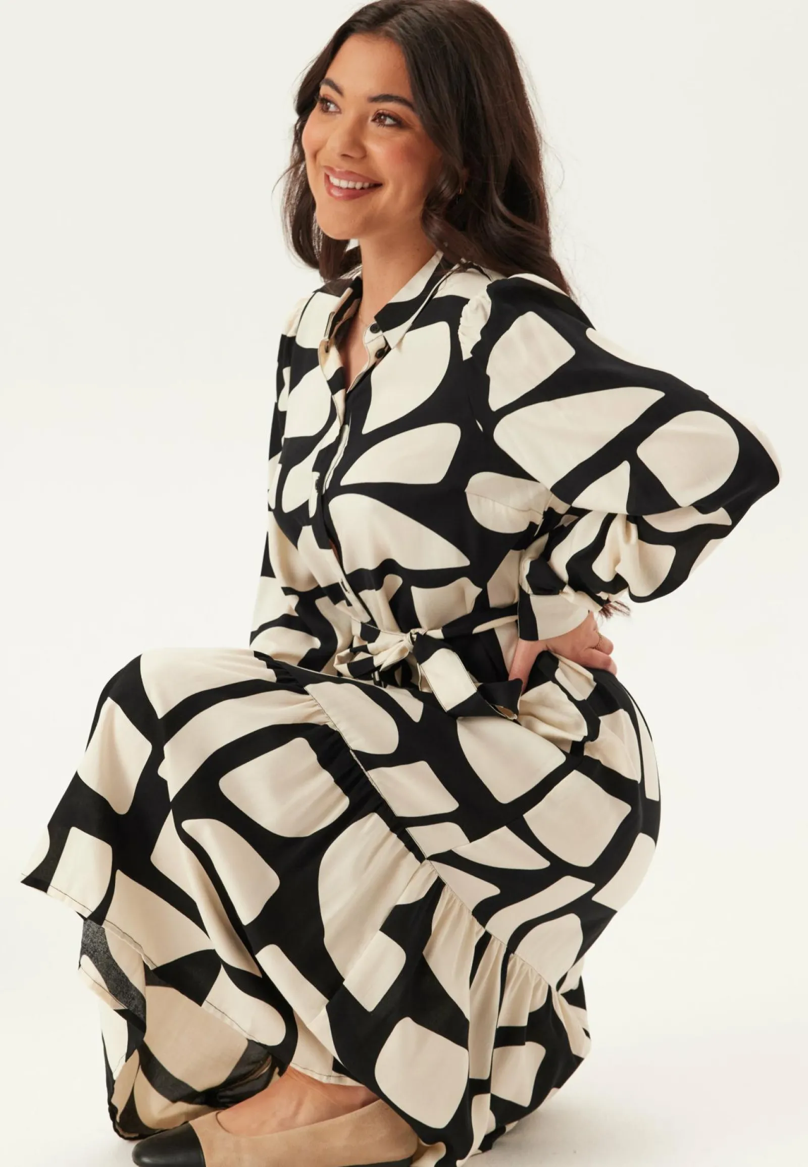 Happy Holly Kukkakuosiset Ja Kuviolliset Mekot|Paitamekot*Viscose Flounce Shirt Dress