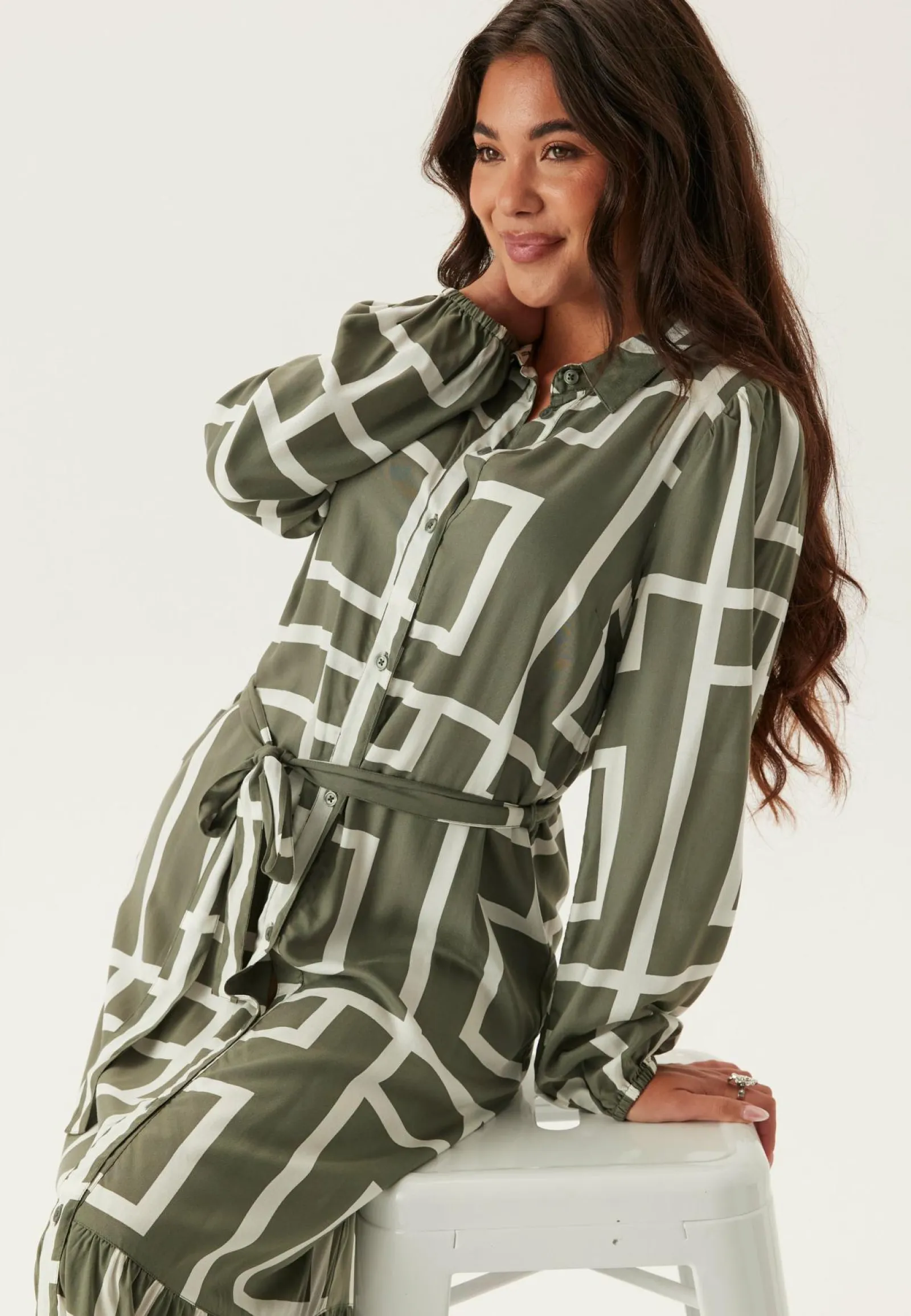 Happy Holly Kukkakuosiset Ja Kuviolliset Mekot|Pitkähihaiset Mekot*Viscose Long Sleeve Dress