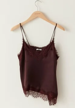 BUBBLEROOM Yksiväriset Puserot Ja Paidat|Tunikat Ja Puserot*Viscose Satin Lace Singlet