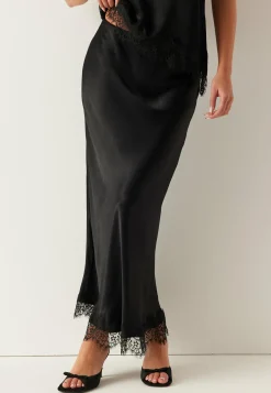 BUBBLEROOM Satiinihameet|Maxihameet*Viscose Satin Lace Skirt