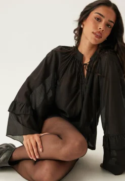 VERO MODA Yksiväriset Puserot Ja Paidat|Röyhelöpuserot*Vmjenna 7/8 Frill Top