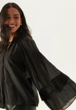 VERO MODA Yksiväriset Puserot Ja Paidat|Röyhelöpuserot*Vmjenna 7/8 Frill Top