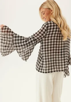 VERO MODA Ruutu- Ja Raidalliset Puserot Ja Paidat|Rennot Puserot Ja Paidat*Vmsia Ls Flounce Top