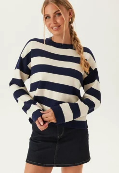 VERO MODA Raidalliset Neuleet|Neulepuserot*Vmsilje Ls O-neck Boxy Pullove