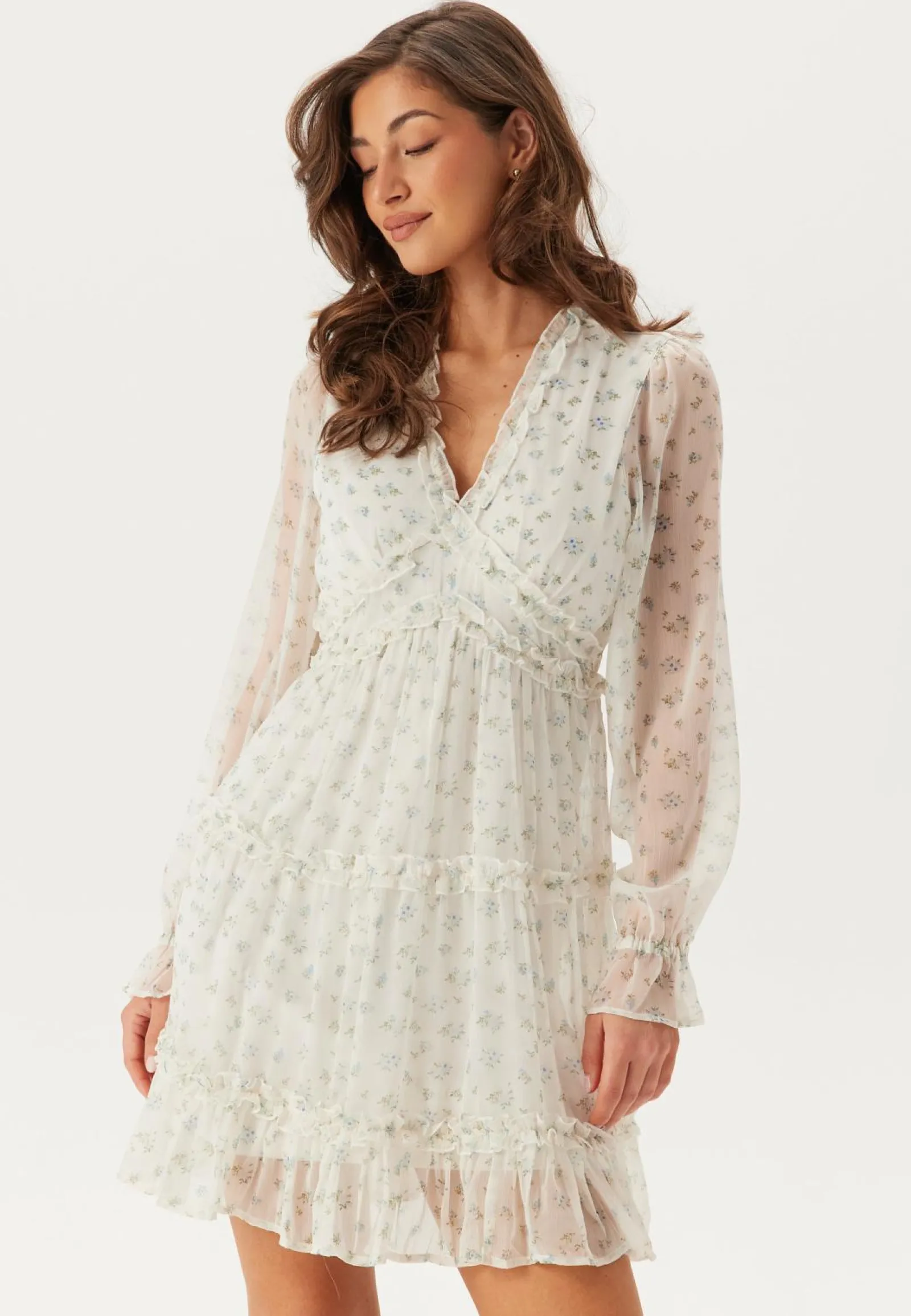 VERO MODA Juhlamekot|Kukkakuosiset Ja Kuviolliset Mekot*Vmsmilla LS frill short dress