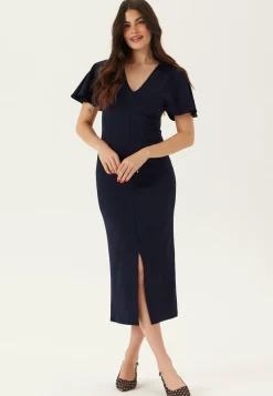 BUBBLEROOM Midimekot|Trikoomekot*V-Neck Butterfly Sleeve Dress