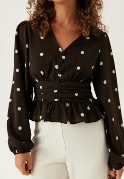 BUBBLEROOM Ruutu- Ja Raidalliset Puserot Ja Paidat|Tunikat Ja Puserot*V-neck Button Blouse