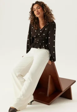 BUBBLEROOM Ruutu- Ja Raidalliset Puserot Ja Paidat|Tunikat Ja Puserot*V-neck Button Blouse