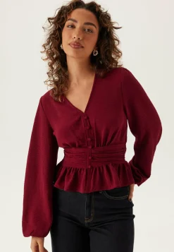 BUBBLEROOM Yksiväriset Puserot Ja Paidat|Tunikat Ja Puserot*V-neck Button Blouse