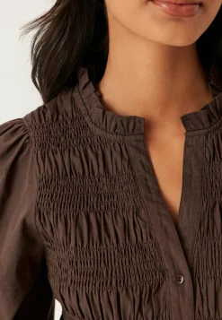 BUBBLEROOM Yksiväriset Puserot Ja Paidat|Paidat*V-neck Cotton Smock Blouse