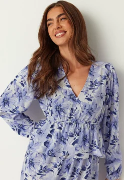 BUBBLEROOM Röyhelömekot|Kukkakuosiset Ja Kuviolliset Mekot*V-neck Flounce Maxi Dress