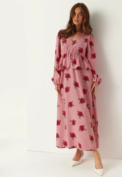 BUBBLEROOM Kukkakuosiset Ja Kuviolliset Mekot|Kesämekot*V-neck Flounce Maxi Dress