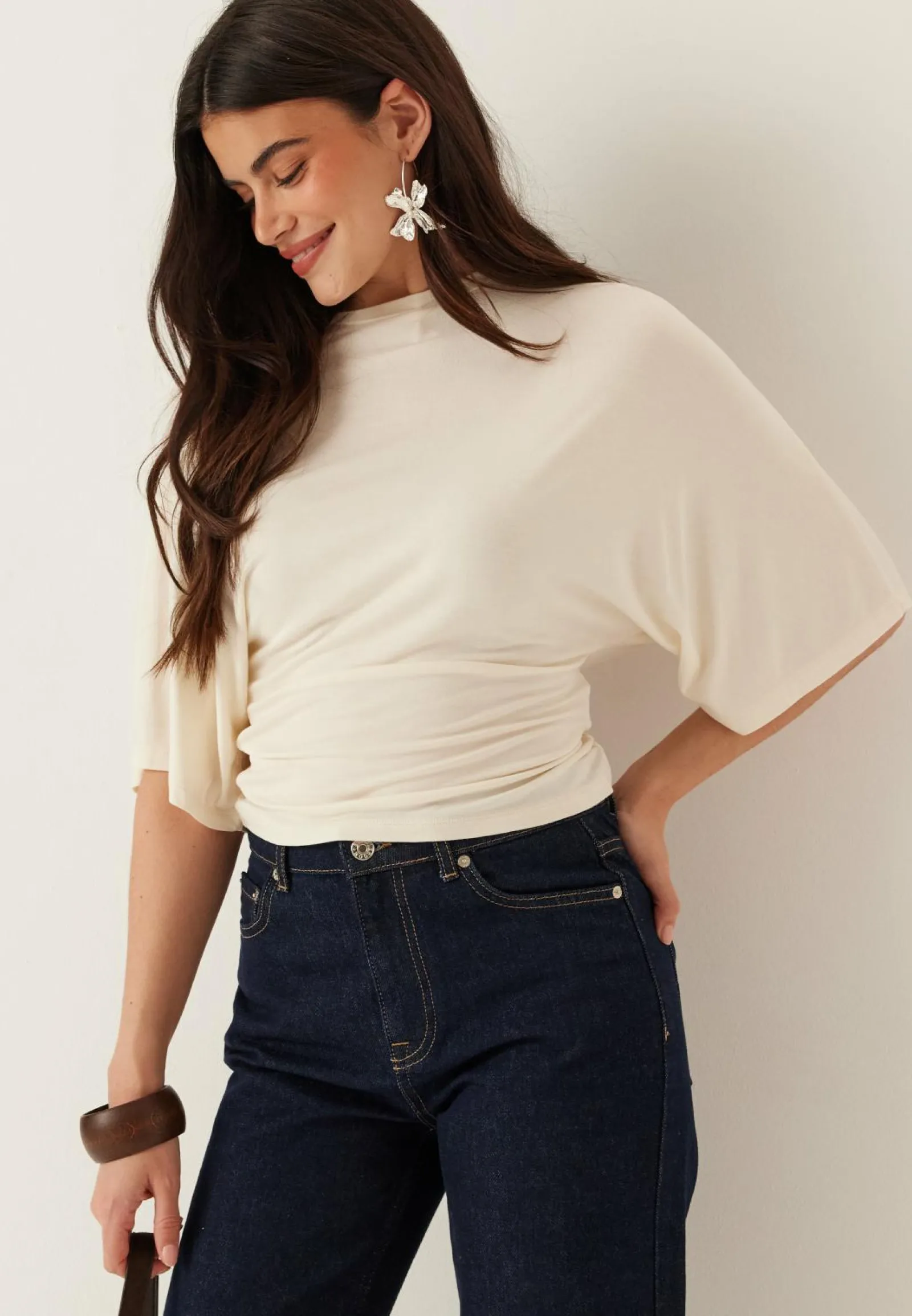 BUBBLEROOM T-Paidat|Rennot Topit*Wide Sleeve Fitted Tee